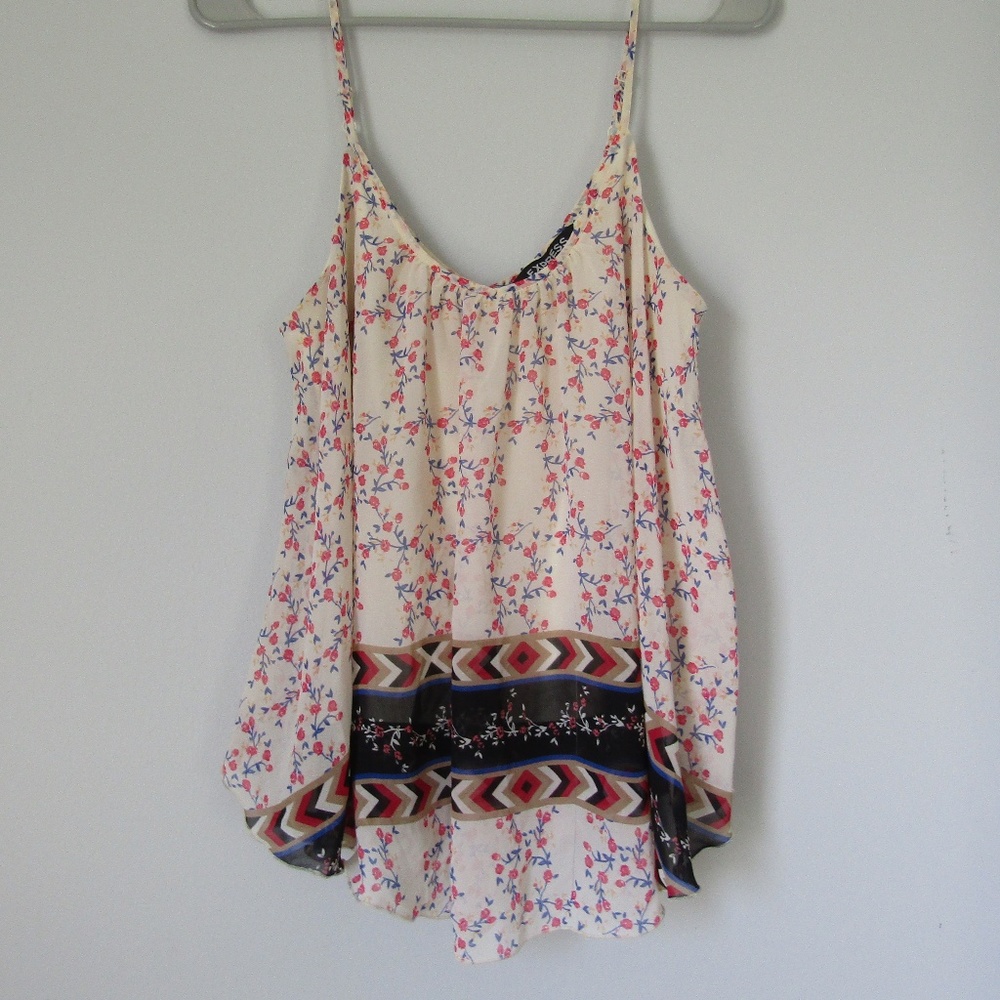 Express Floral and Tribal Stripe Tank
